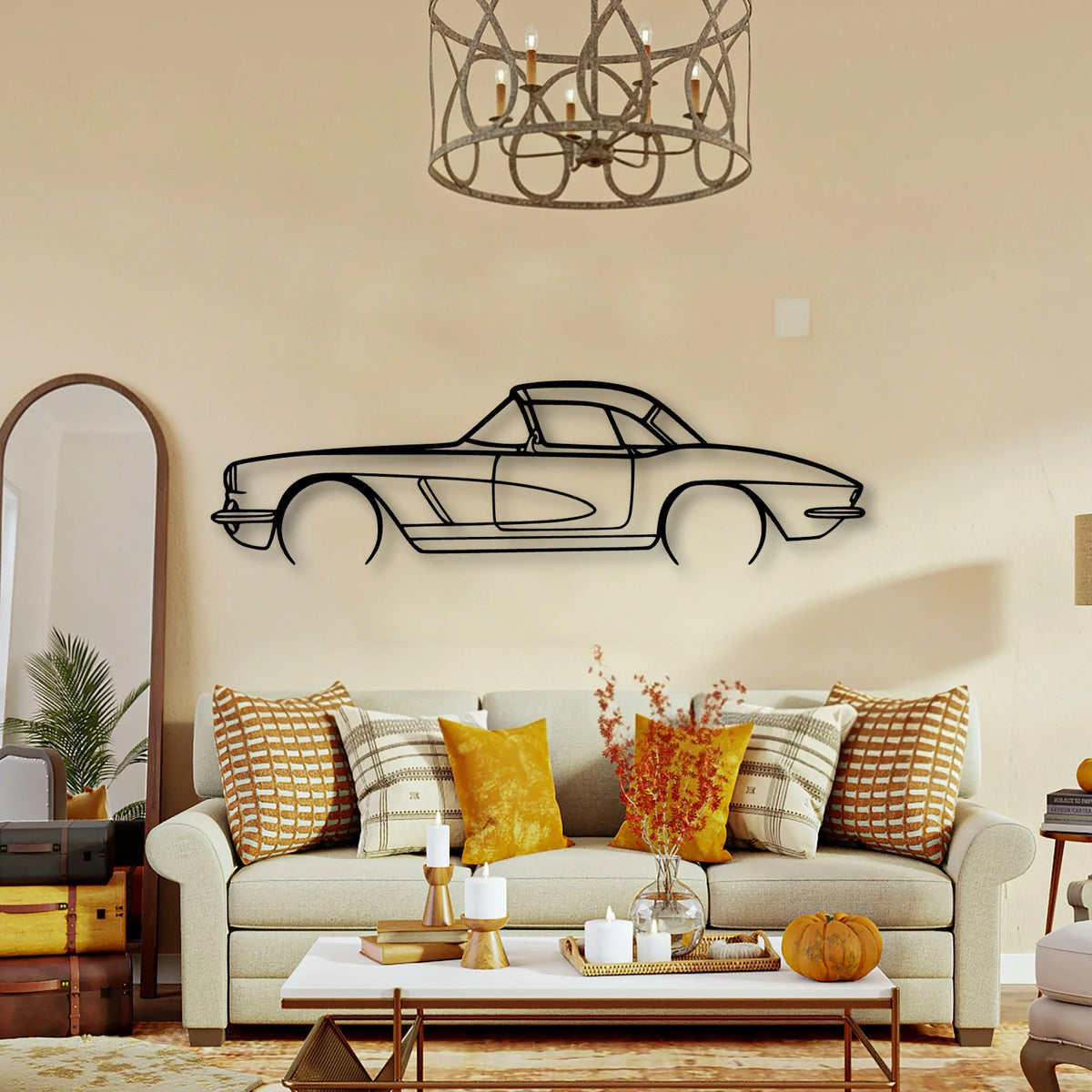 C1 327 1962 Classic Silhouette Metal Wall Art - Tinvibe