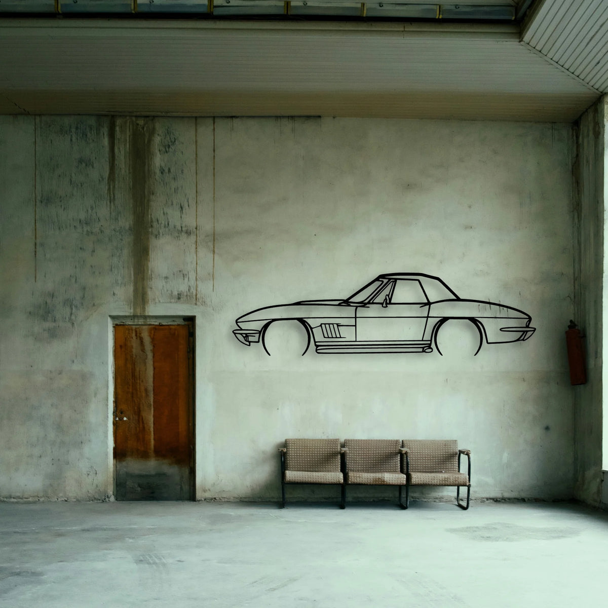C2 427 1967 Classic Silhouette Metal Wall Art - Tinvibe