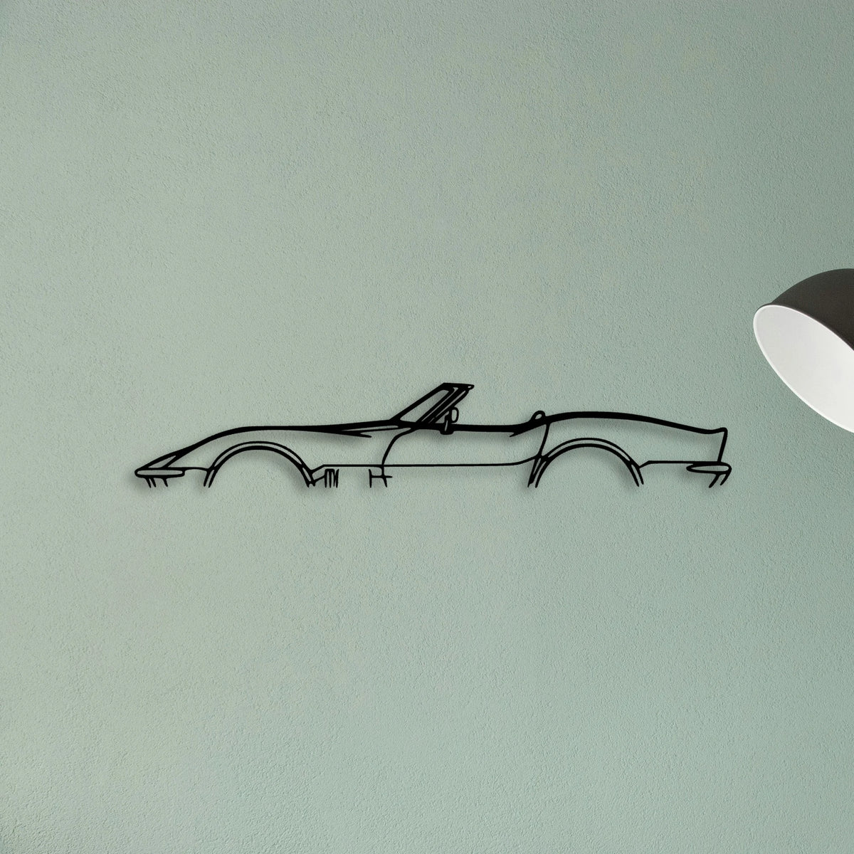 C3 1969 Cabrio Classic Silhouette Metal Wall Art - Tinvibe