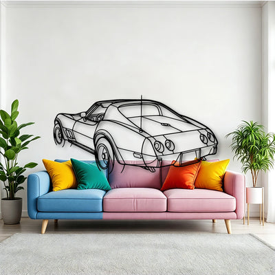C3 1976 Angle Classic Silhouette Metal Wall Art - Tinvibe