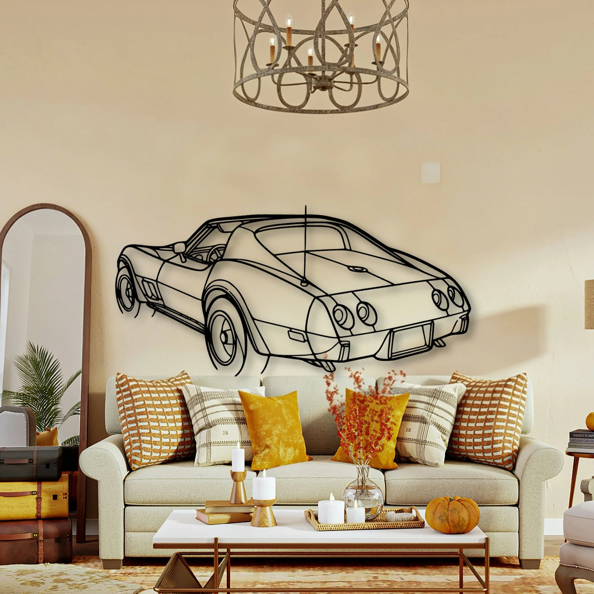 C3 1976 Angle Classic Silhouette Metal Wall Art - Tinvibe