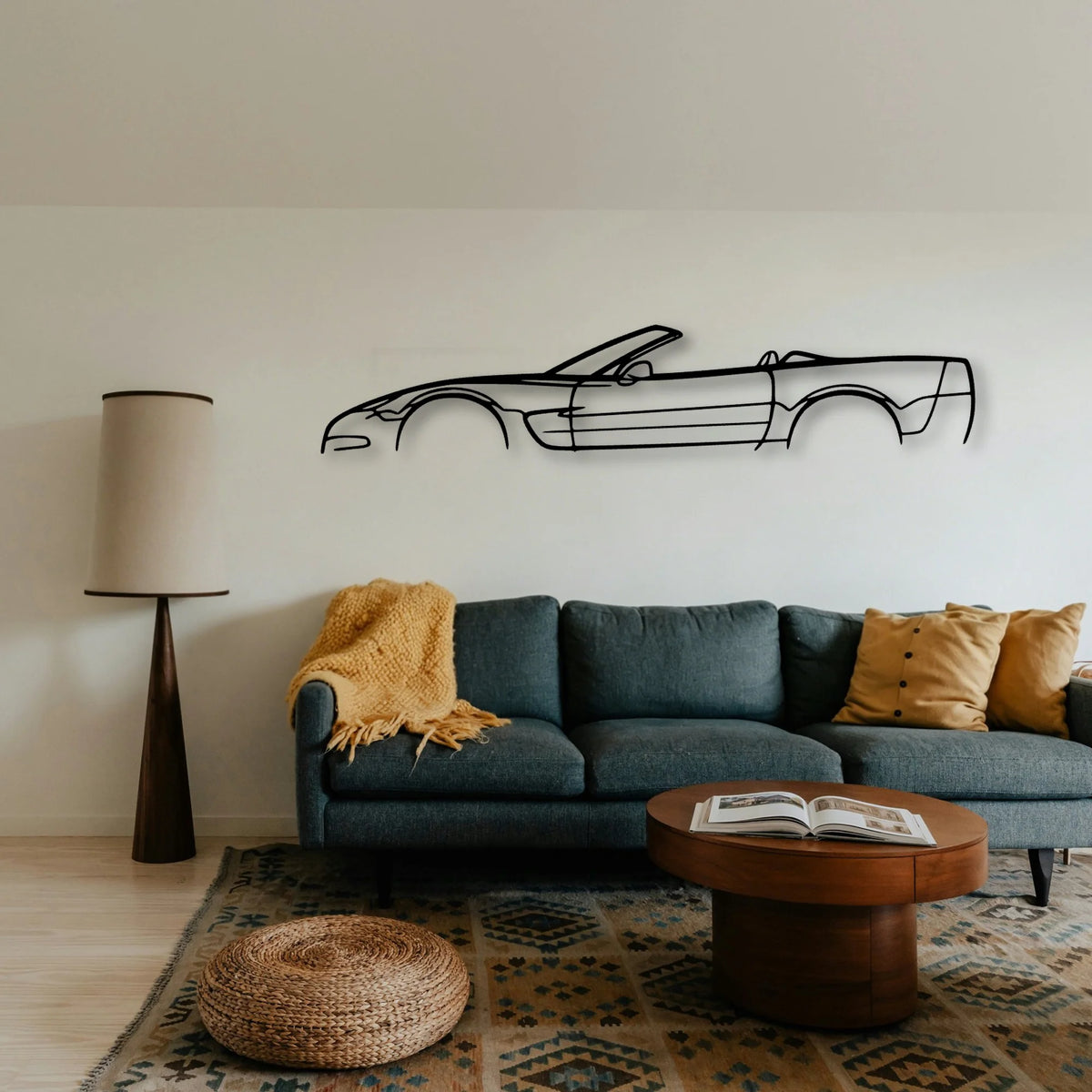C5 Cabrio 2002 Classic Silhouette Metal Wall Art - Tinvibe