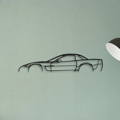 C5 Z06 2002 Classic Silhouette Metal Wall Art - Tinvibe