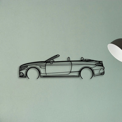 C63S Cabrio 2017 Classic Silhouette Metal Wall Art - Tinvibe