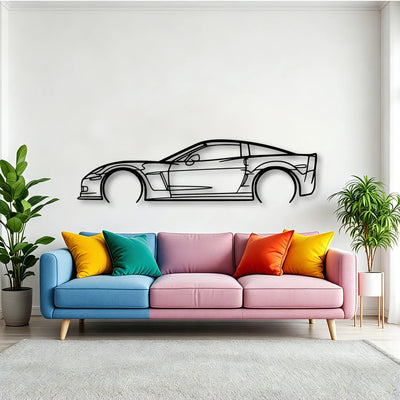 C6 Z06 3 Classic Silhouette Metal Wall Art - Tinvibe