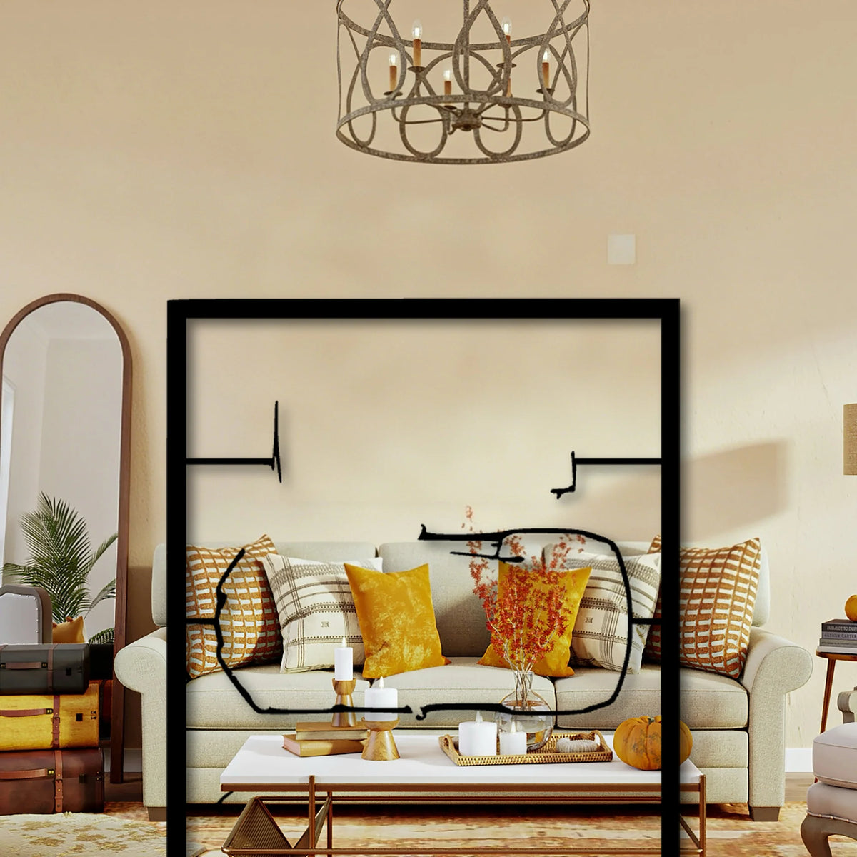 C7 Frame Classic Silhouette Metal Wall Art - Tinvibe