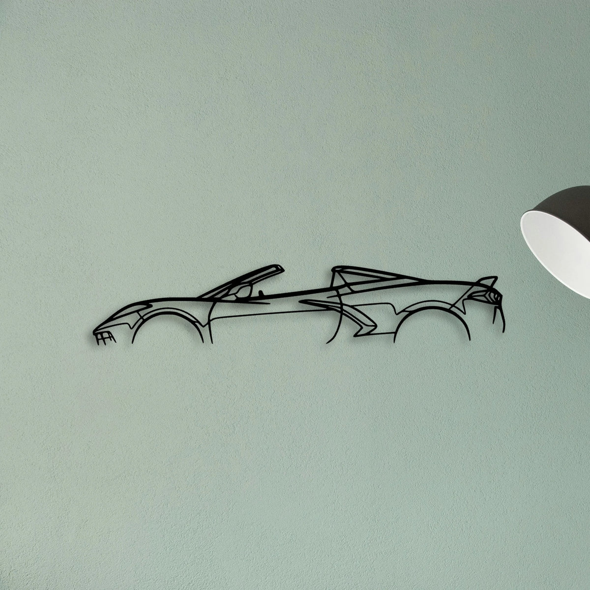C8 2023 Convertible Classic Silhouette Metal Wall Art - Tinvibe