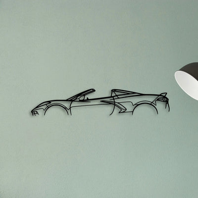 C8 2023 Convertible Classic Silhouette Metal Wall Art - Tinvibe