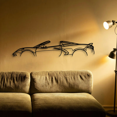 C8 2023 Convertible Classic Silhouette Metal Wall Art - Tinvibe