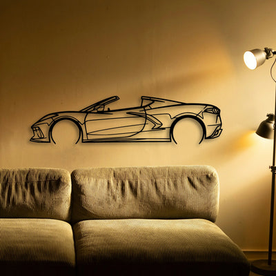 C8 3LT 2023 Classic Silhouette Metal Wall Art - Tinvibe