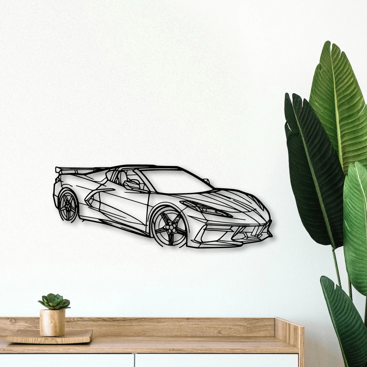C8 HTC Angle Classic Silhouette Metal Wall Art - Tinvibe