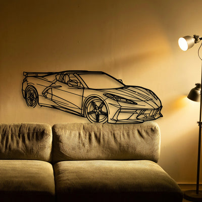 C8 HTC Angle Classic Silhouette Metal Wall Art - Tinvibe