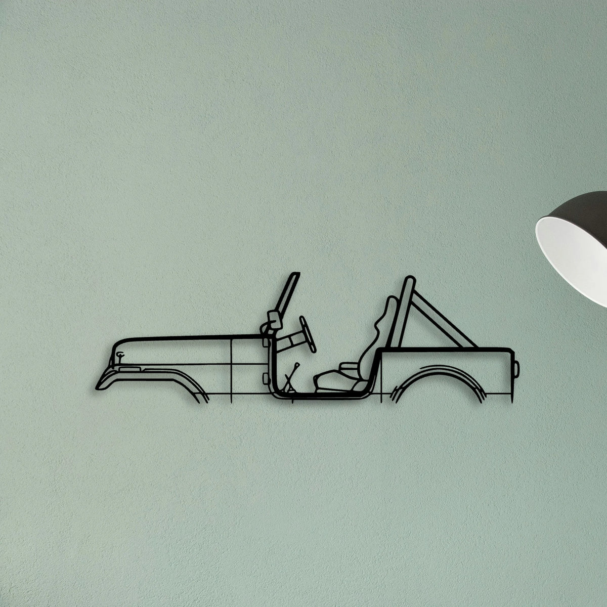 CJ7 1986 Classic Silhouette Metal Wall Art - Tinvibe