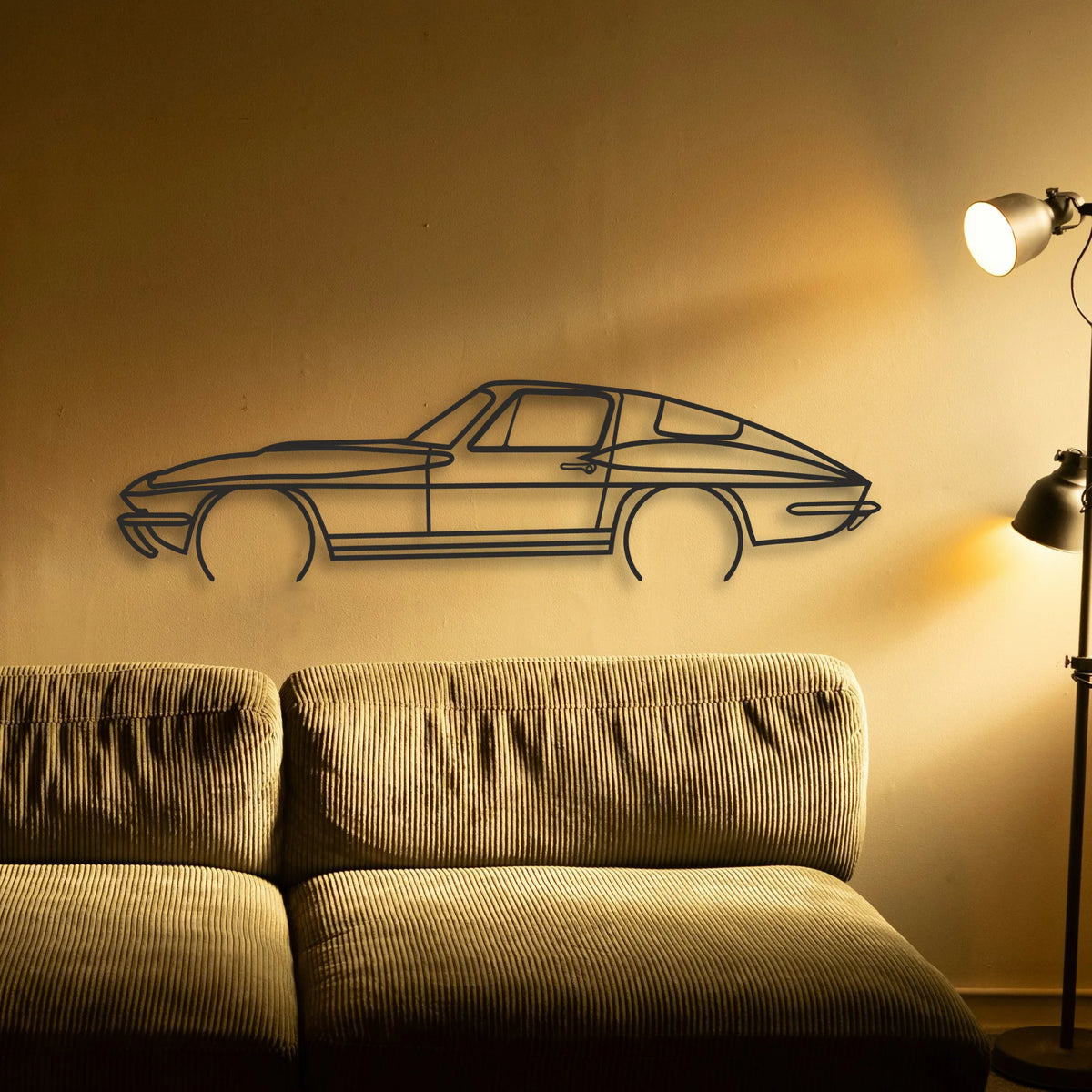 CORVETTE Classic Silhouette Metal Wall Art - Tinvibe