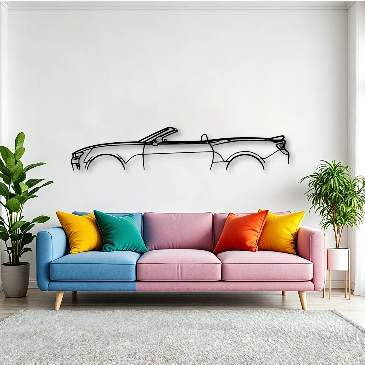 Camaro SS Convertible Classic Silhouette Metal Wall Art - Tinvibe