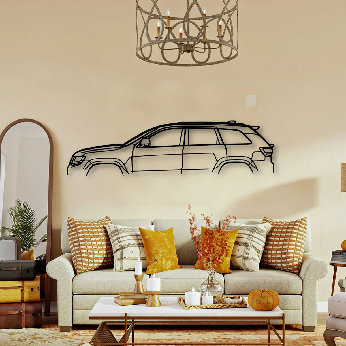 Cherokee SRT 2017 Classic Silhouette Metal Wall Art - Tinvibe