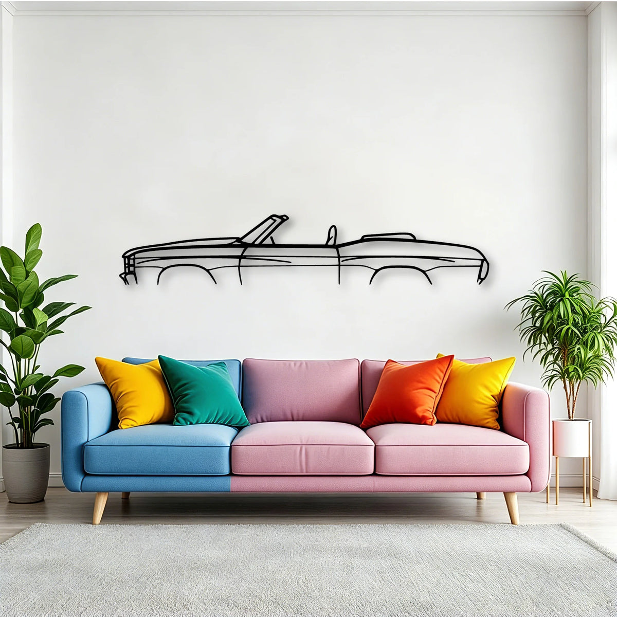 Chevelle Convertible 1971 Classic Silhouette Metal Wall Art - Tinvibe