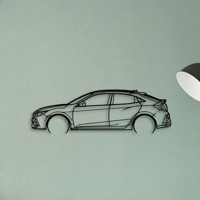 Civic 2021 Classic Silhouette Metal Wall Art - Tinvibe
