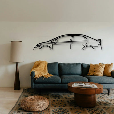 Civic SI 4D Classic Silhouette Metal Wall Art - Tinvibe