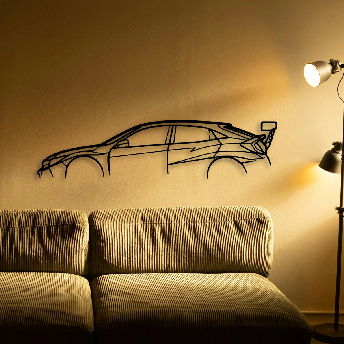 Civic TCR Classic Silhouette Metal Wall Art - Tinvibe