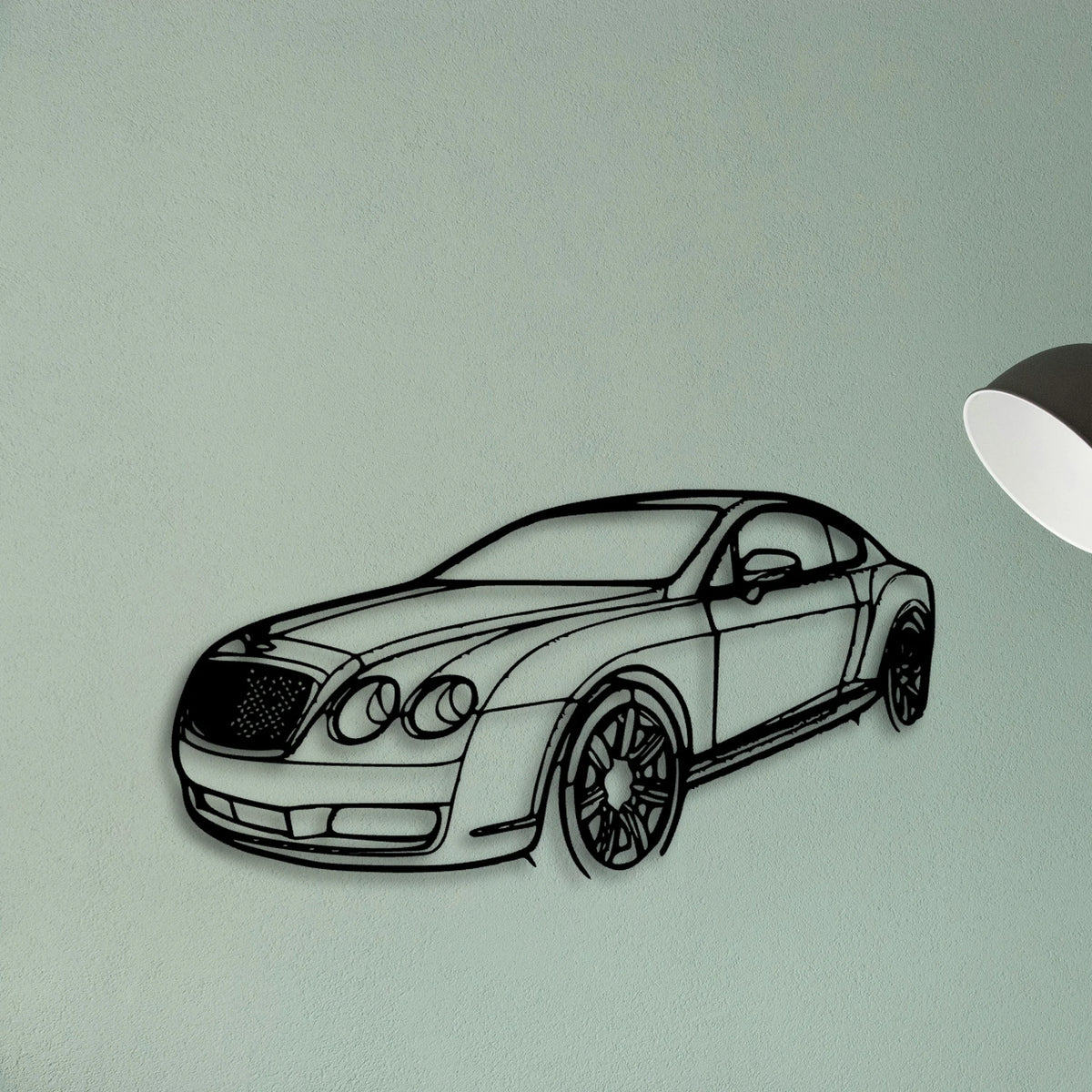 Continental GT 2007 Angle Classic Silhouette Metal Wall Art - Tinvibe