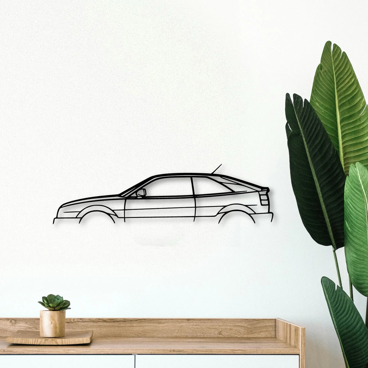 Corrado VR6 1992 Classic Silhouette Metal Wall Art - Tinvibe