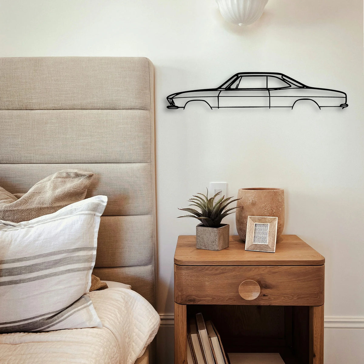 Corvair Corsa 1966 Classic Silhouette Metal Wall Art - Tinvibe