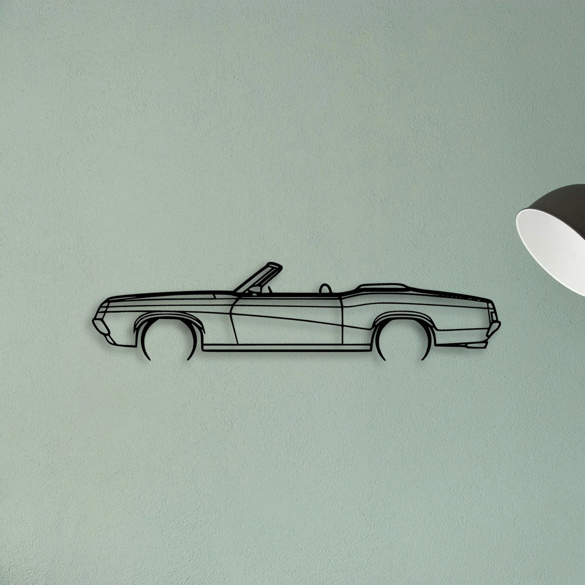 Cougar Convertible 1969 Classic Silhouette Metal Wall Art - Tinvibe