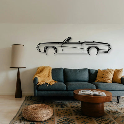 Cougar Convertible 1969 Classic Silhouette Metal Wall Art - Tinvibe
