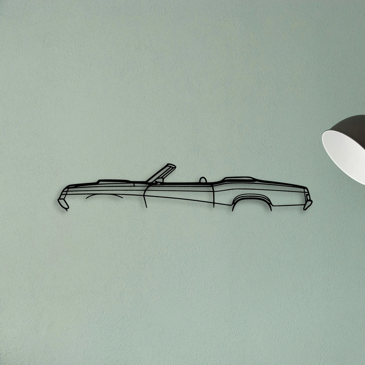 Cougar Convertible 1969 2 Classic Silhouette Metal Wall Art - Tinvibe