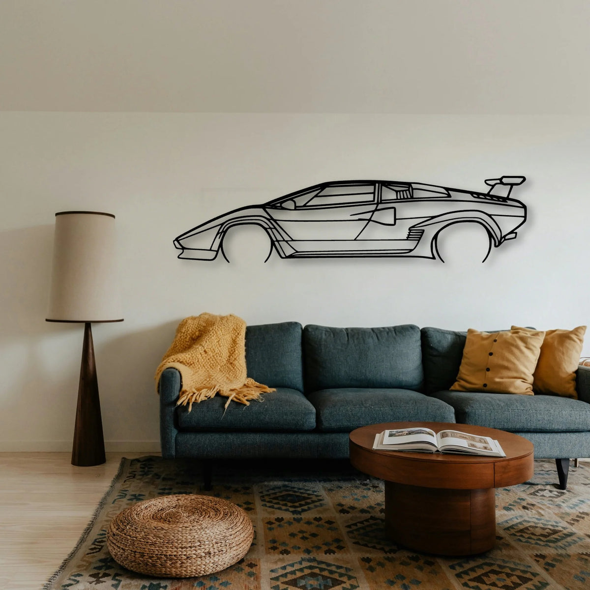 Countach 1985 Classic Silhouette Metal Wall Art - Tinvibe
