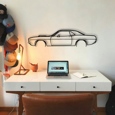 Cuda 1973 Classic Silhouette Metal Wall Art - Tinvibe