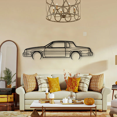 Cutlass 442 1986 Classic Silhouette Metal Wall Art - Tinvibe
