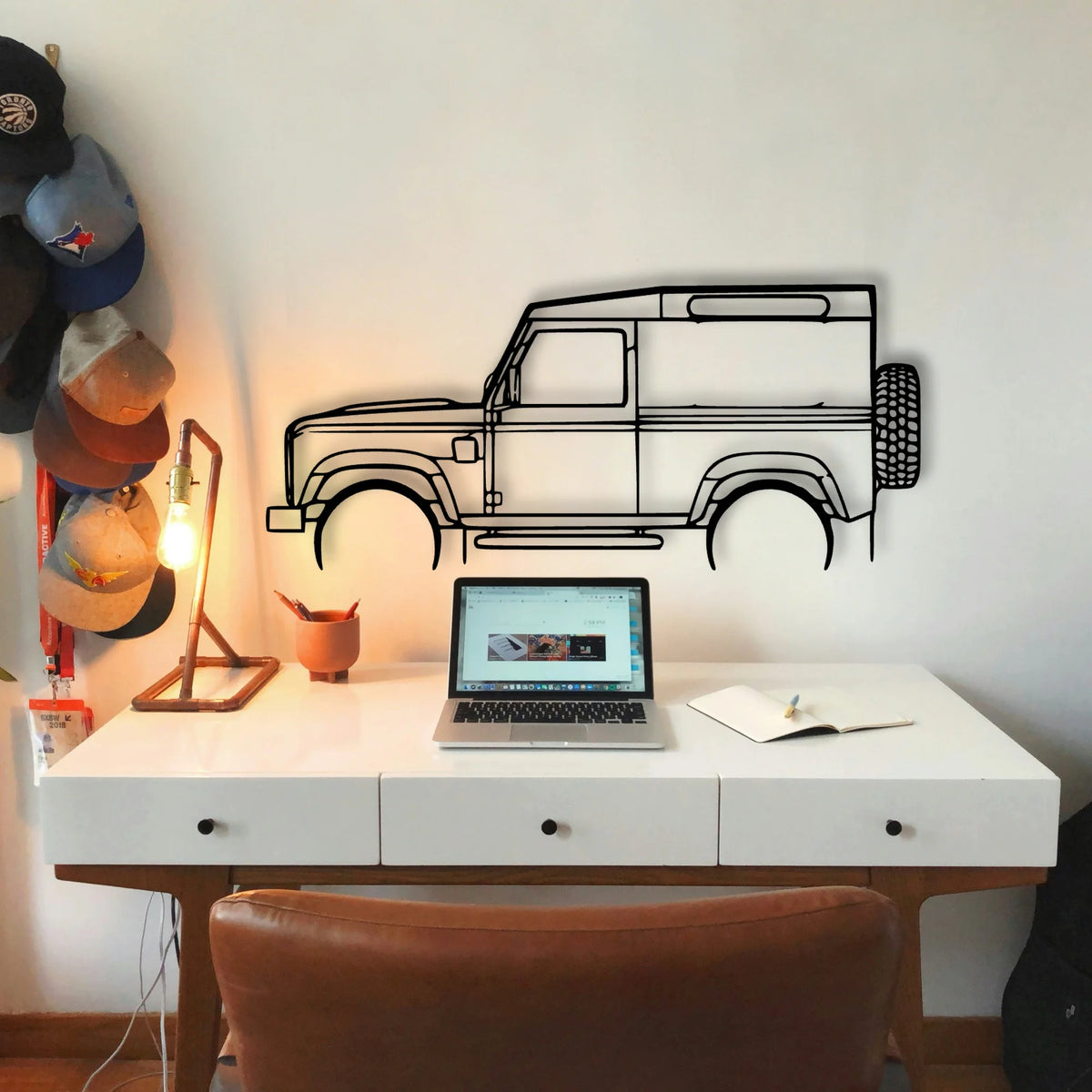 Defender 90 Classic Silhouette Metal Wall Art - Tinvibe