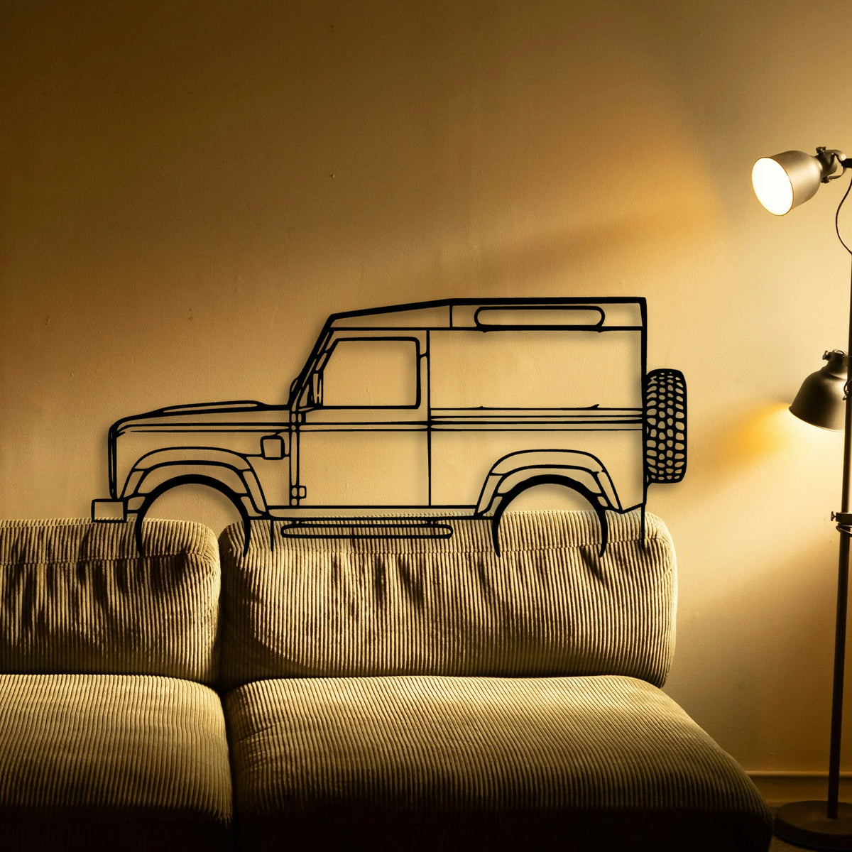 Defender 90 Classic Silhouette Metal Wall Art - Tinvibe