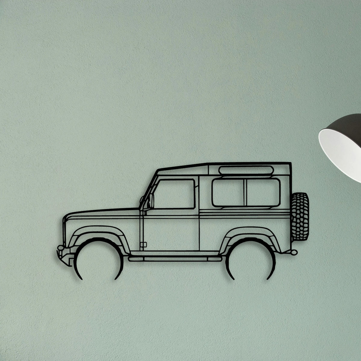 Defender 90 2005 Classic Silhouette Metal Wall Art - Tinvibe