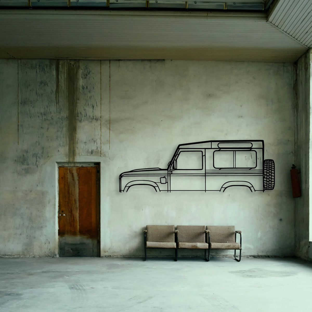 Defender 90 2010 Classic Silhouette Metal Wall Art - Tinvibe