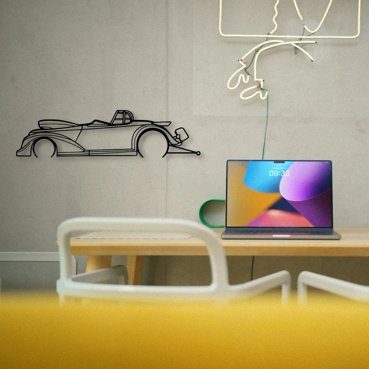 Drag 1937 Classic Silhouette Metal Wall Art - Tinvibe