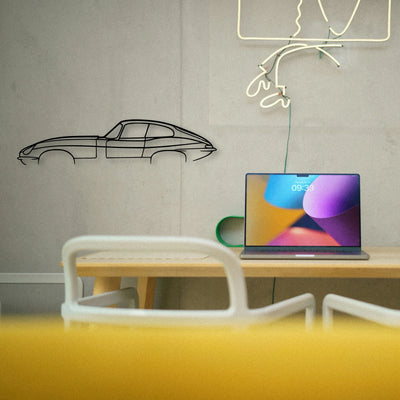 E Type Classic Silhouette Metal Wall Art - Tinvibe