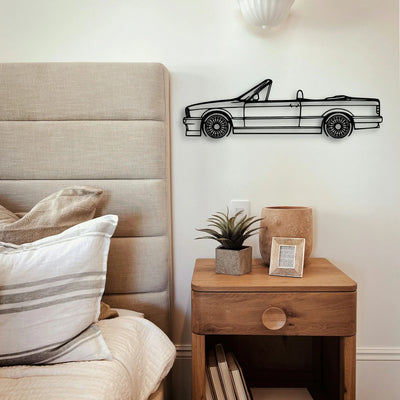 E30 Alpina Cabrio Classic Silhouette Metal Wall Art - Tinvibe
