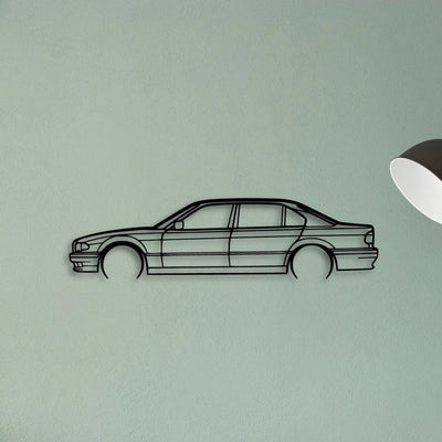E38 740i 1999 Classic Silhouette Metal Wall Art - Tinvibe