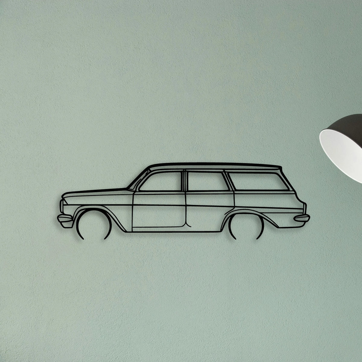 EJ Wagon 1963 Classic Silhouette Metal Wall Art - Tinvibe