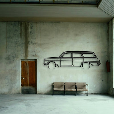EJ Wagon 1963 Classic Silhouette Metal Wall Art - Tinvibe