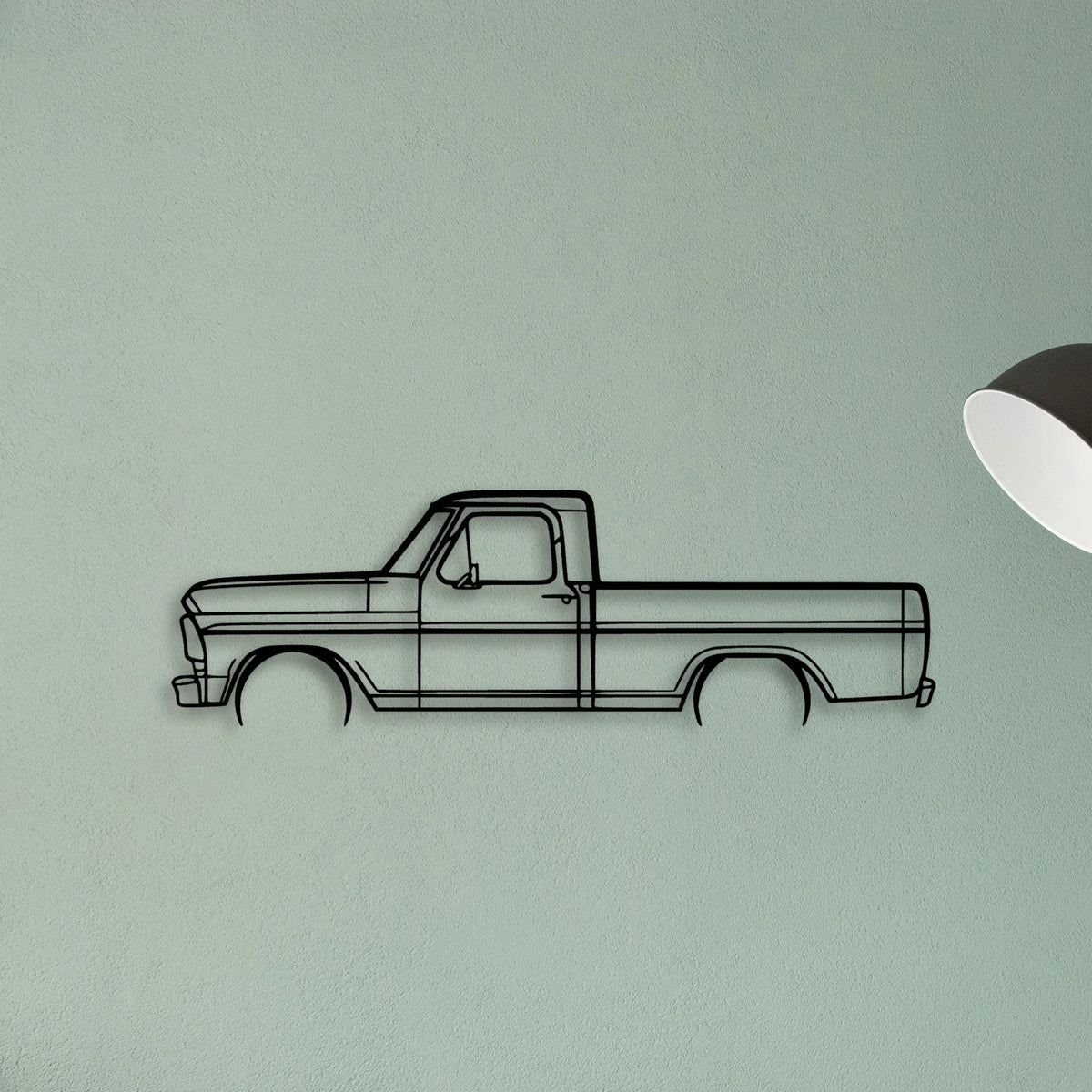 F 100 1969 Classic Silhouette Metal Wall Art - Tinvibe