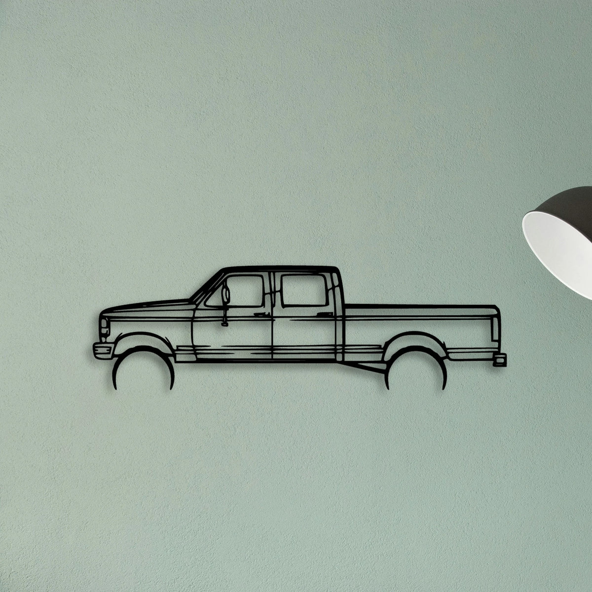 F 250 1997 Classic Silhouette Metal Wall Art - Tinvibe