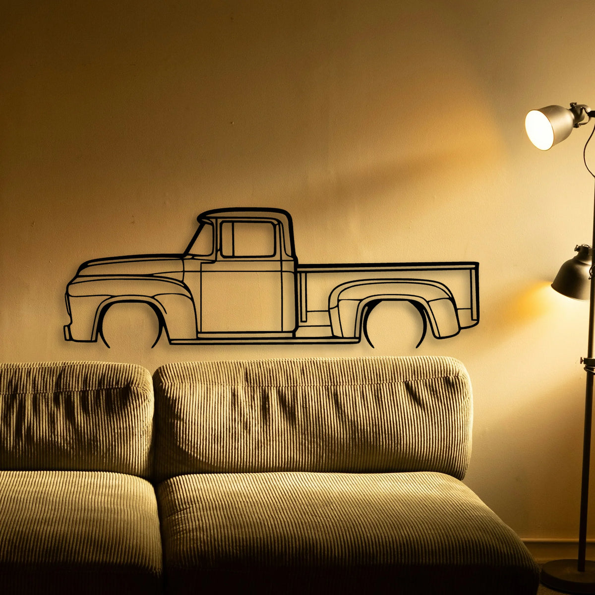 F100 1956 Classic Silhouette Metal Wall Art - Tinvibe