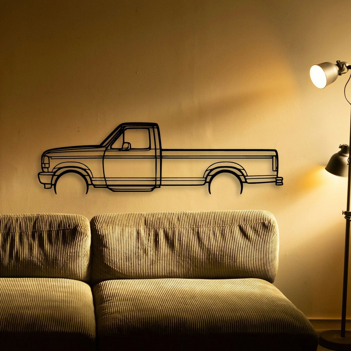 F150 1996 Classic Silhouette Metal Wall Art - Tinvibe