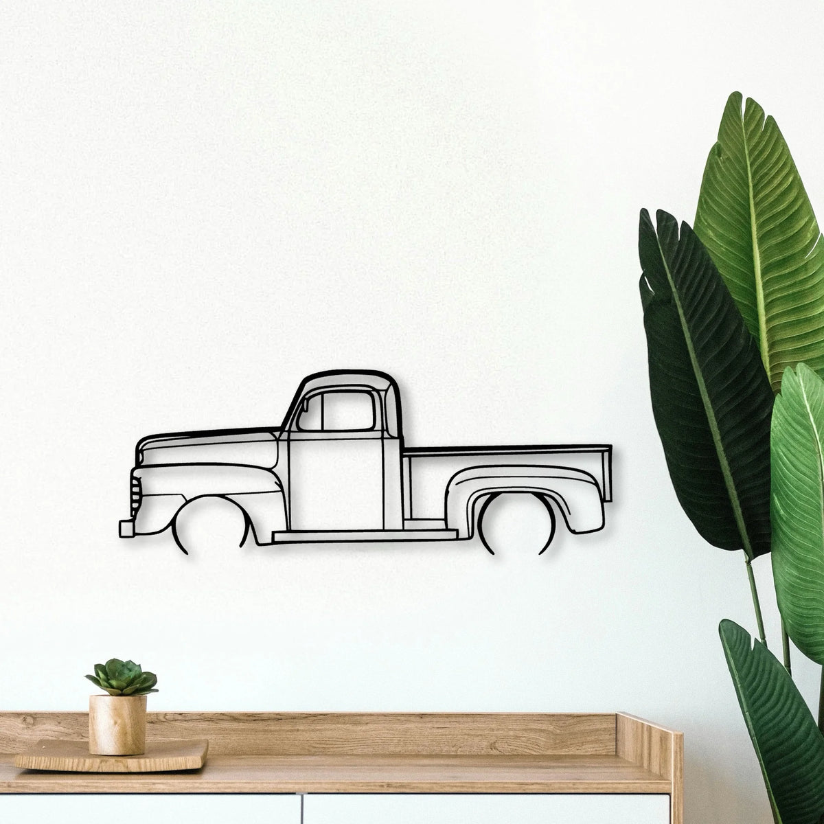 F1 1948 Pickup Classic Silhouette Metal Wall Art - Tinvibe