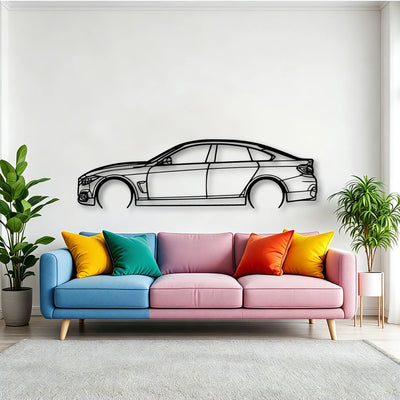 F36 4 Gran Coupe 2019 Classic Silhouette Metal Wall Art - Tinvibe