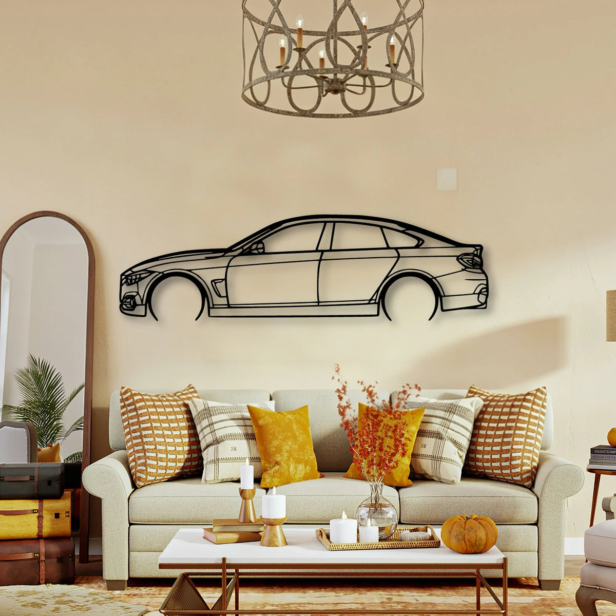 F36 4 Gran Coupe 2019 Classic Silhouette Metal Wall Art - Tinvibe
